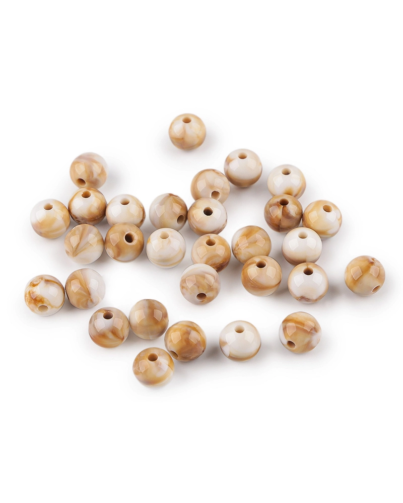 Plastové korálky imitujúce mramor Ø10 mm - 20 g | Mimib