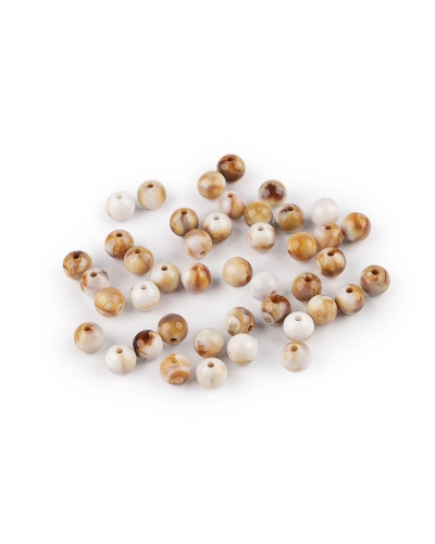 Plastové korálky imitujúce mramor Ø8 mm - 20 g | Mimib