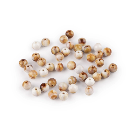 Plastové korálky imitujúce mramor Ø8 mm - 20 g | Mimib