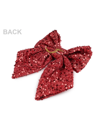 Vianočná mašľa s flitrami 21x24 cm - 1 ks | Mimib