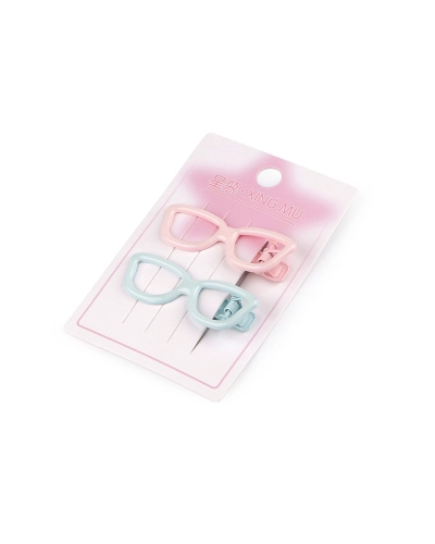 Kovové sponky do vlasov srdce, hviezdy, okuliare - 2 ks | Mimib