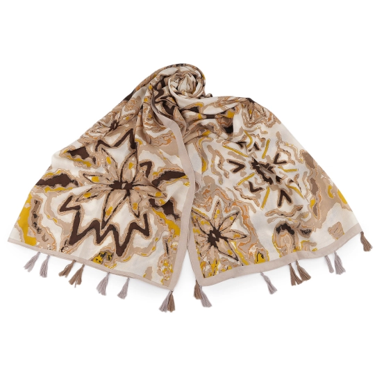 Šatka / šál / pléd s kvetmi a strapcami 80x180 cm - 1 ks | Mimib