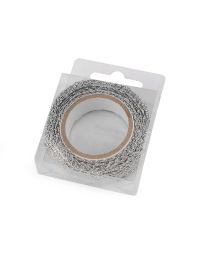 Samolepiaca čipka šírka 15 mm metalická - 1 ks | Mimib