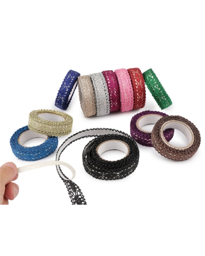 Samolepiaca čipka šírka 15 mm metalická - 1 ks | Mimib