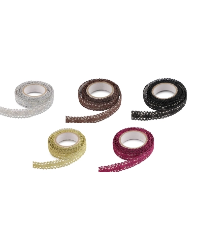 Samolepiaca čipka šírka 15 mm metalická - 1 ks | Mimib