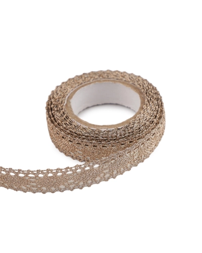 Samolepiaca čipka šírka 15 mm metalická - 1 ks | Mimib