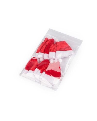 Vianočná mini čiapka plyšová - 10 ks | Mimib