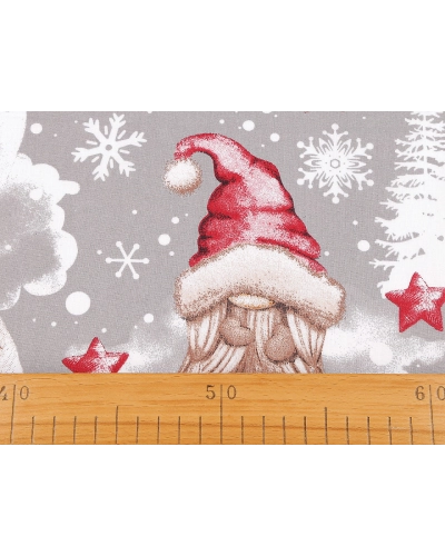Vianočná bavlnená látka / plátno škriatok - 1 m | Mimib