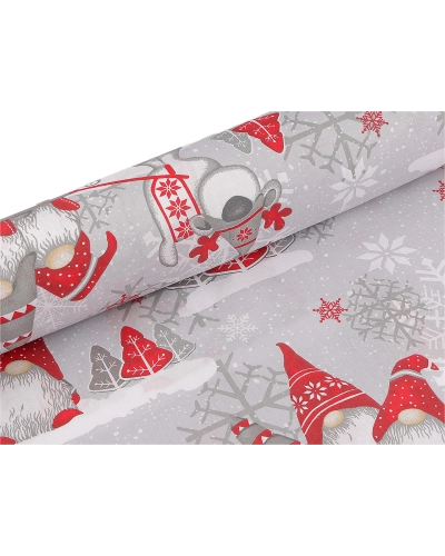 Vianočná bavlnená látka / plátno škriatok - 1 m | Mimib