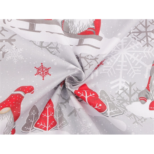 Vianočná bavlnená látka / plátno škriatok - 1 m | Mimib