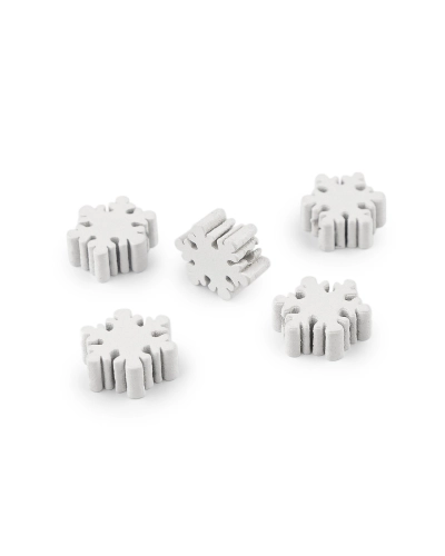 Drevené korálky vločka Ø20 mm - 5 ks | Mimib