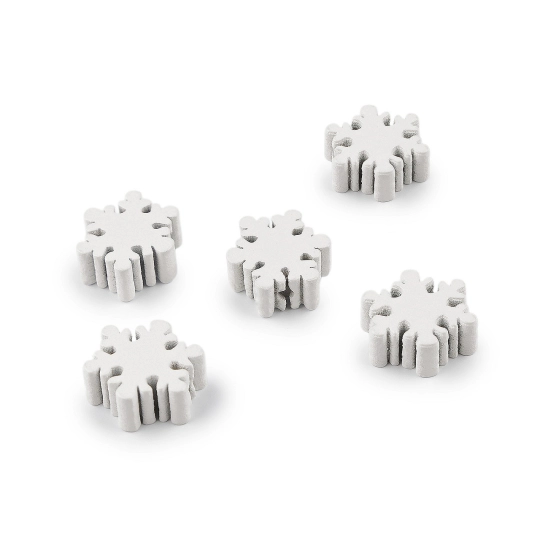 Drevené korálky vločka Ø20 mm - 5 ks | Mimib