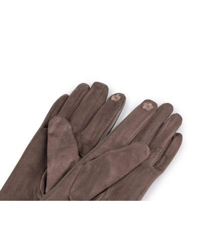 Dámske rukavice zdobené eko kožou, dotykové - 1 pár | Mimib