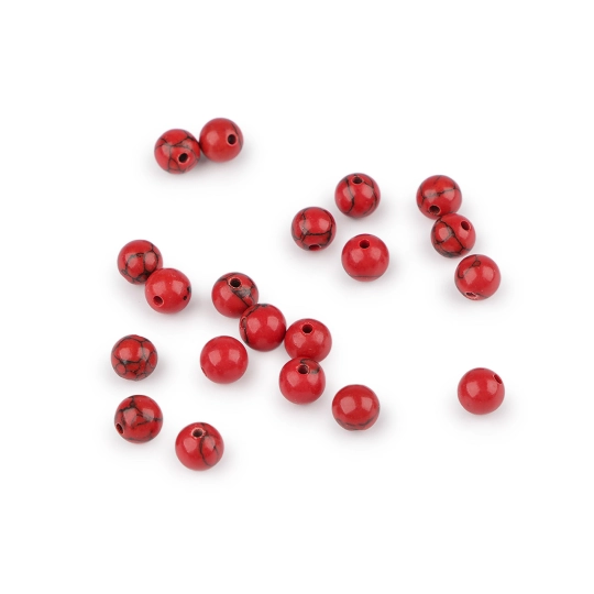 Tyrkys červený syntetický, minerálne korálky Ø6 mm - 20 ks | Mimib