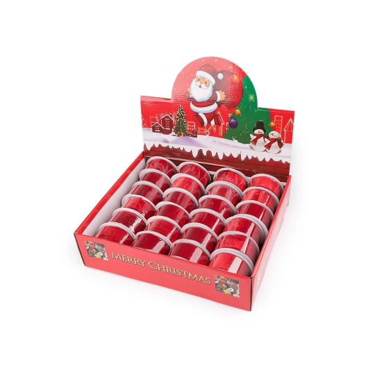 Zamatová stuha na cievke vo vianočných farbách šírka 38 mm, návin 2,7 m - 1 ks | Mimib