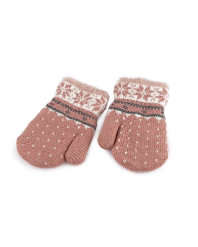 Detské pletené rukavice palčiaky s kožúškom, zateplené - 1 pár | Mimib