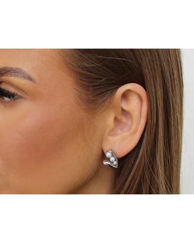 Náušnice z nerezovej ocele s perlami - 1 pár | Mimib