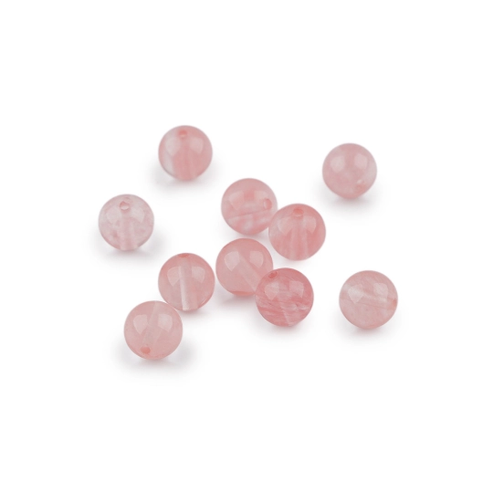 Čerešňový kremeň syntetický, minerálne korálky Ø8 mm - 10 ks | Mimib