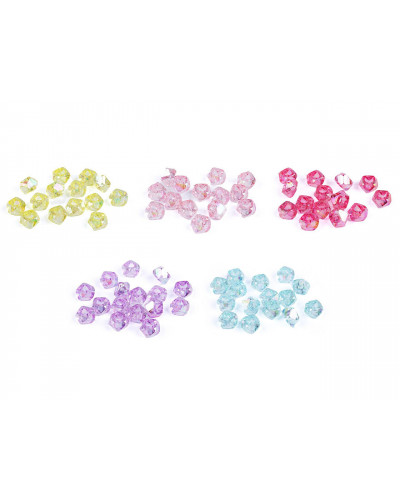 Plastové korálky s velkým průvlekem  s AB efektem 8x13 mm | Mimib