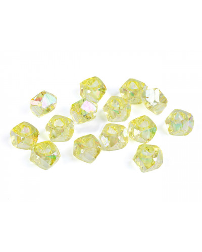 Plastové korálky s velkým průvlekem  s AB efektem 8x13 mm | Mimib