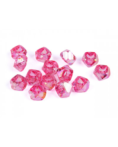 Plastové korálky s velkým průvlekem  s AB efektem 8x13 mm | Mimib