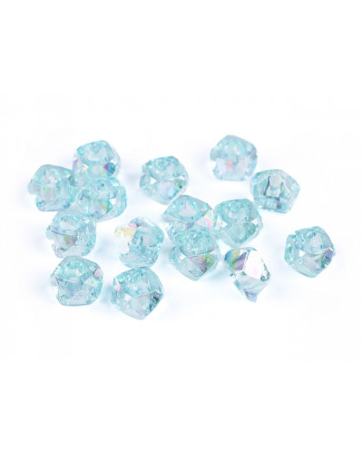 Plastové korálky s velkým průvlekem  s AB efektem 8x13 mm | Mimib