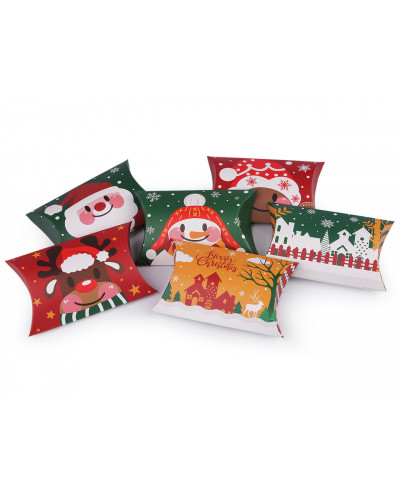 Vánoční dárková krabička sob, Mikuláš, sněhulák, | Mimib