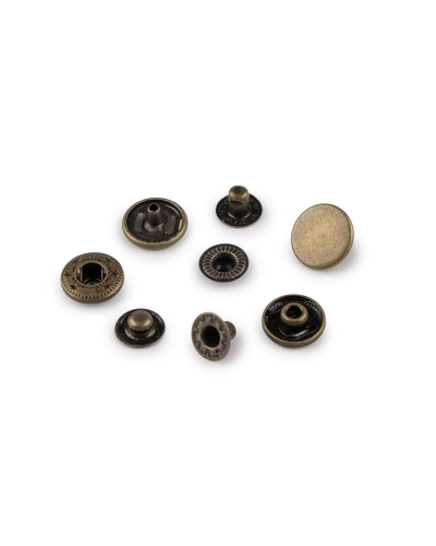 Kovové cvoky Ø15 mm na stredne hrubé látky, z nerezovej ocele - 50 sada | Mimib