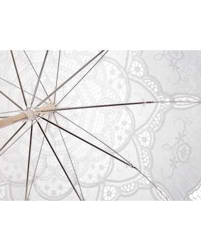 Svadobný dáždnik bavlnený, vyšívaný na fotenie - 1 ks | Mimib