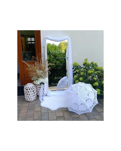 Svadobný dáždnik bavlnený, vyšívaný na fotenie - 1 ks | Mimib