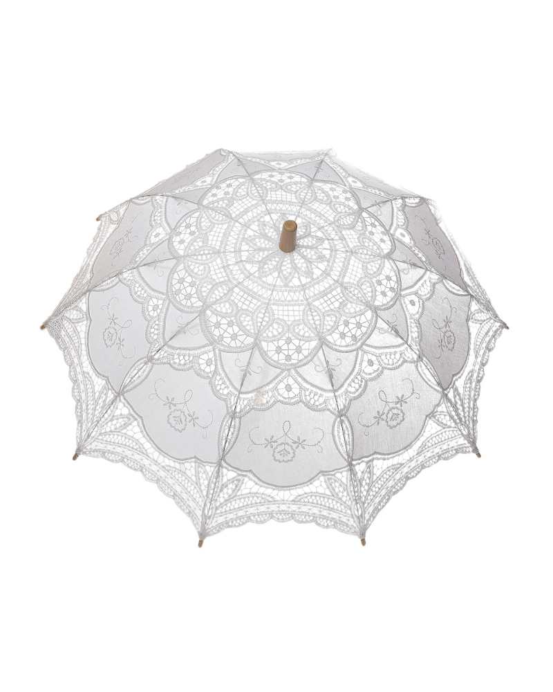 Svadobný dáždnik bavlnený, vyšívaný na fotenie - 1 ks | Mimib