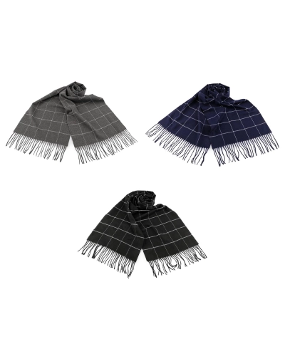 Pánsky šál so strapcami káro 30x175 cm - 1 ks | Mimib