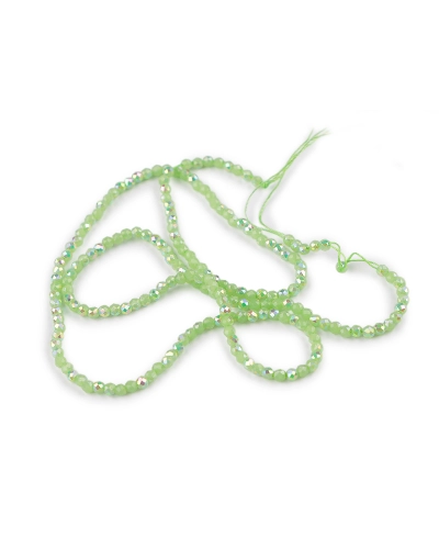 Sklenené korálky brúsené ohňovky 2 mm s AB efektom, na šnúrke - 1 sáčok | Mimib