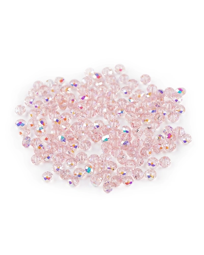 Sklenené korálky brúsené ohňovky 4 mm s AB efektom - 1 sáčok | Mimib