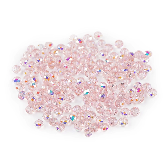 Sklenené korálky brúsené ohňovky 4 mm s AB efektom - 1 sáčok | Mimib