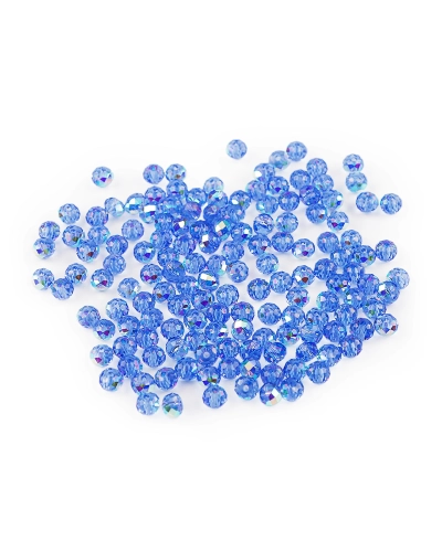 Sklenené korálky brúsené ohňovky 4 mm s AB efektom - 1 sáčok | Mimib