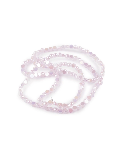 Sklenené korálky brúsené 4 mm ploché, na drôtiku - 1 sáčok | Mimib