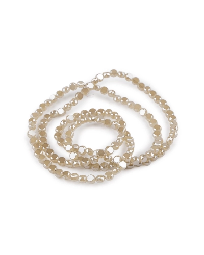 Sklenené korálky brúsené 4 mm ploché, na drôtiku - 1 sáčok | Mimib