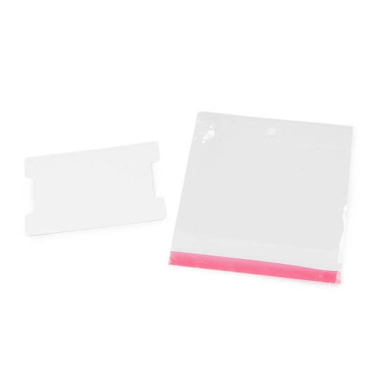 Papierová karta na náramky, gumičky s vreckom s eurozávesom 6,2x9,3 cm - 200 ks | Mimib