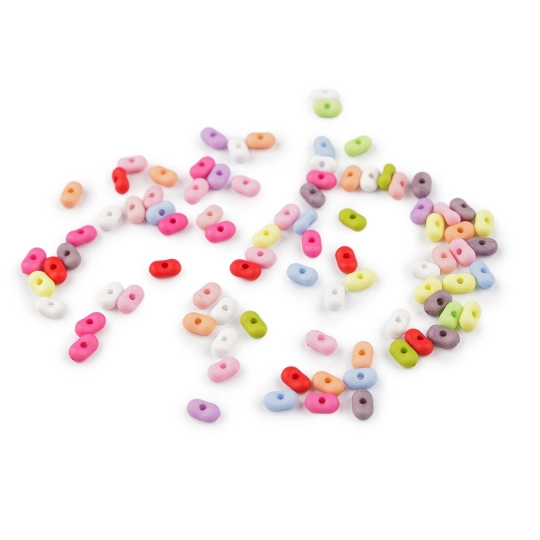 Plastové korálky peanut, farebný mix 4x6 mm - 10 g | Mimib
