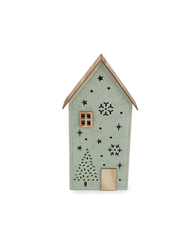 Vianočný filcový domček svietiaci - 1 ks | Mimib