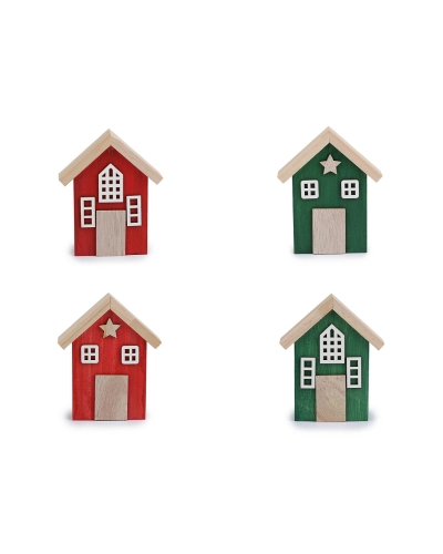 Dekorácia celodrevený domček - 1 ks | Mimib