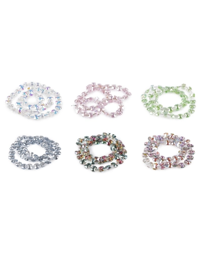 Sklenené korálky brúsené mašličky a hladké tyčky na drôtiku - 1 sáčok | Mimib