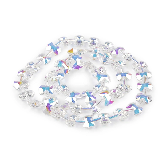 Sklenené korálky brúsené mašličky a hladké tyčky na drôtiku - 1 sáčok | Mimib