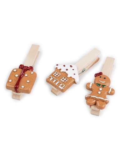 Veľké vianočné štipce - perníčky sada 3 ks - 1 sáčok | Mimib