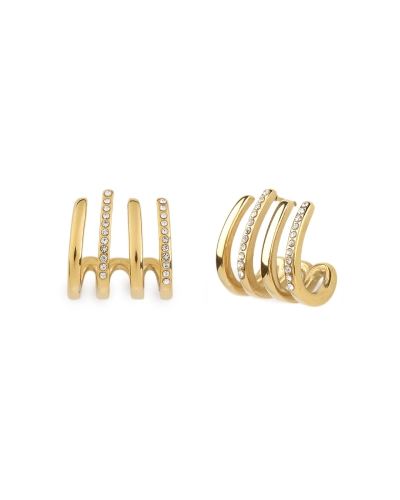 Náušnice z nerezovej ocele s brúsenými kamienkami - 1 pár | Mimib