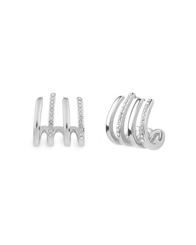 Náušnice z nerezovej ocele s brúsenými kamienkami - 1 pár | Mimib