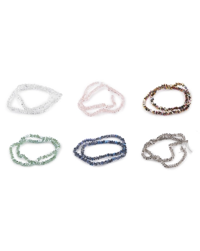 Sklenené brúsené koráliky triangel 3 mm na drôtiku - 1 sáčok | Mimib