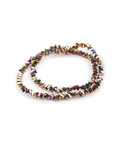 Sklenené brúsené koráliky triangel 3 mm na drôtiku - 1 sáčok | Mimib