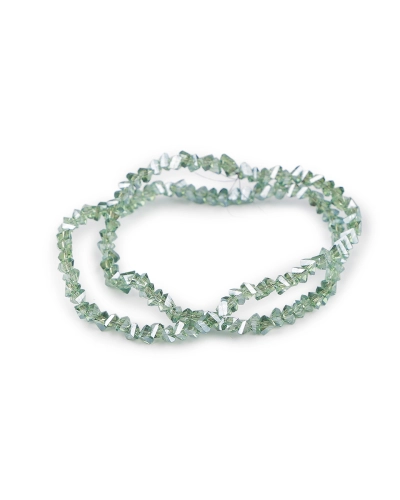 Sklenené brúsené koráliky triangel 3 mm na drôtiku - 1 sáčok | Mimib